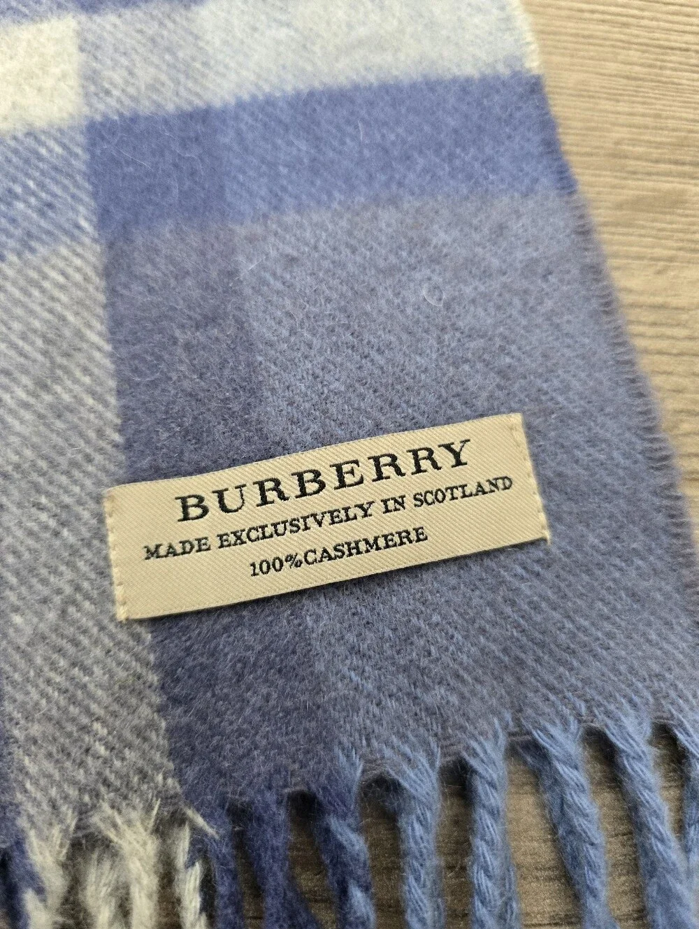 Burberry blue check cashmere scarf Plaid Blue Periwinkle Quiet Luxury Fall